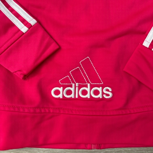 ADIDAS Girls Track Suit HOT PINK Baby Toddler Size 12 Months Zip Up Logo Pant - Picture 10 of 14